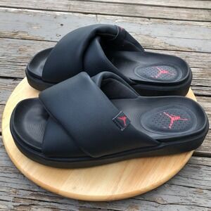 Jordan Black Slides Women 11 (Men 12.5) Sophia Platform DO8863 Crisscross Straps